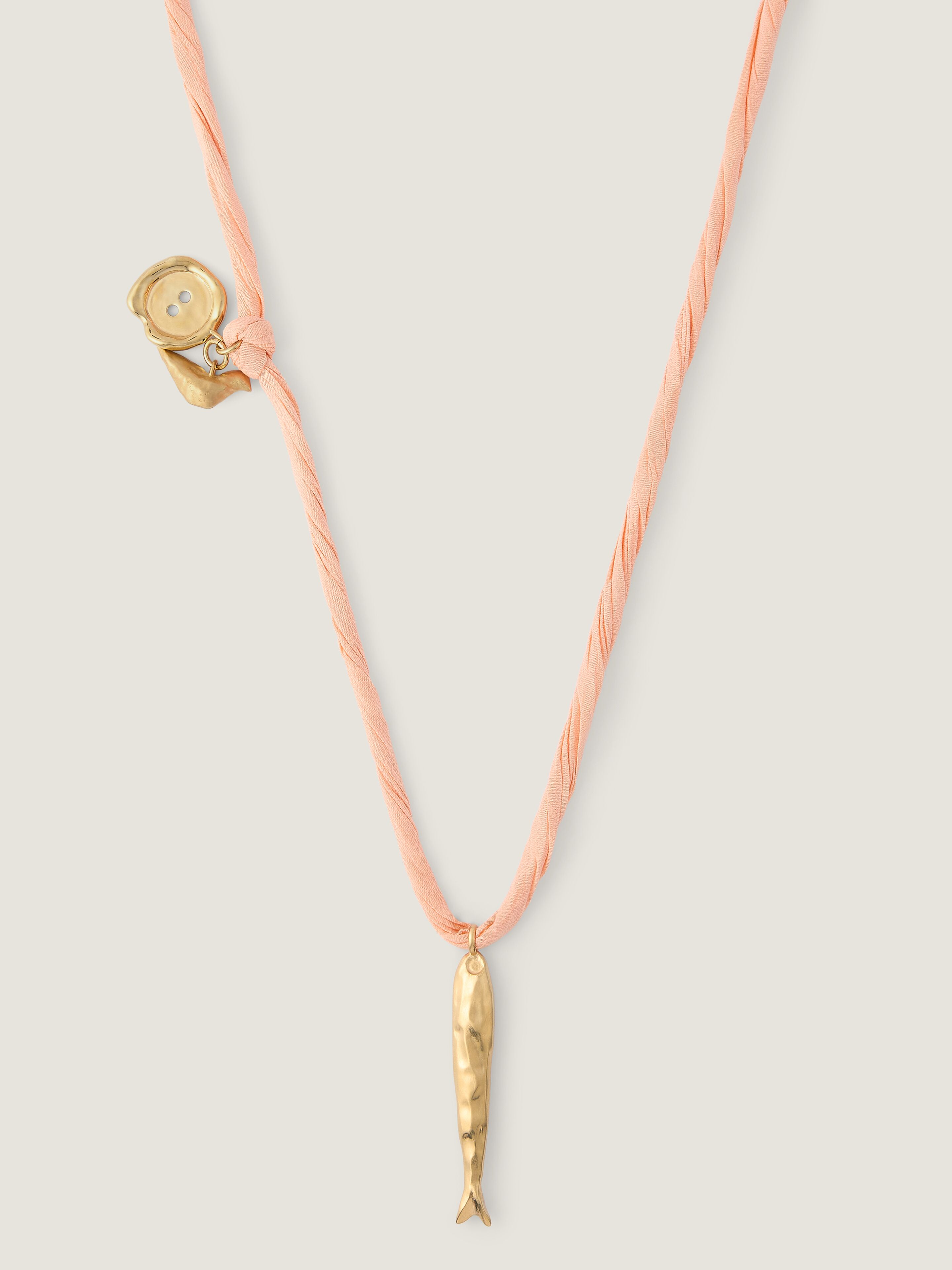 ラッキーチャーム シルク&メタル ネックレス